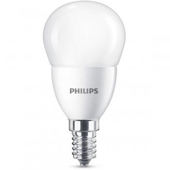 Philips bombilla LED esférica mate casquillo fino E14, 7 W equivalentes a 60 W en incandescencia, 830 lúmenes, luz blanca fría