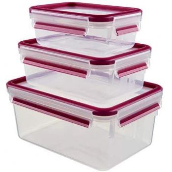 Emsa 515584 Juego de 3 recipientes, Transparente y Morado