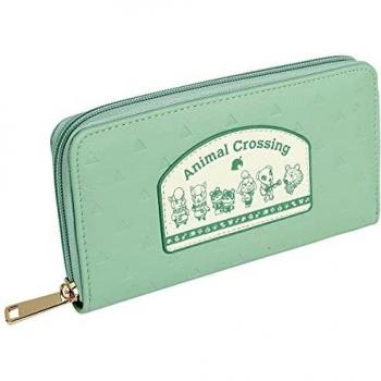 Difuzed Animal Crossing Logo Patch Zip Around Wallet Purse, Accesorio de Viaje-Billetera Plegable para Mujer, Verde, One Size