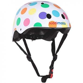 KIDDIMOTO Casco Bicicleta Completamente Ajustabl - Bici Casco para Infantil y Niños para Patinete, Ciclismo, Scooter, Bicicleta de Equilibrio y Monopatin - Puntos de Pastel - S