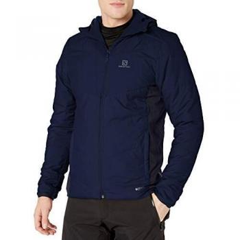 SALOMON Drifter Mid Hoodie M Chaqueta Reversible con Capucha, Poliéster, Hombre, Azul