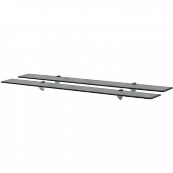 vidaXL Floating Shelves 2 pcs Glass 100x20 cm 8 mm