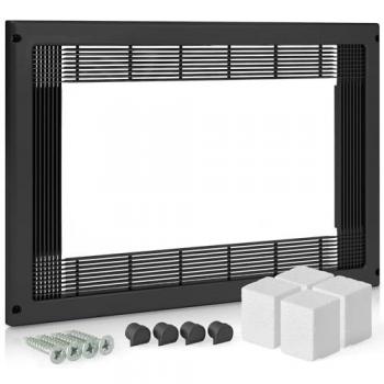 Marco Microondas Negro AZERO - 40x60 cm - 22 mm Grosor - Rejilla Recortable para Muebles de 60 cm - Incluye Tornillos y Accesorios