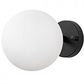 Aplique de pared WELLHOME negro, estructura de metal, pantalla blanca, 15x15x24 cm, casquillo E14 Max 15 W
