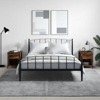 Mesita de noche 2 piezas Smoke Oak 40x42x50 cm madera multicapa