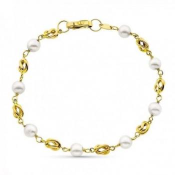 Pulsera de oro con perlas cultivadas para niña