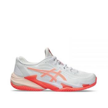 ASICS Court FF 3 Zapatilla Tierra Batida Mujeres - Blanco, Coral, Modelo 1042a221-103