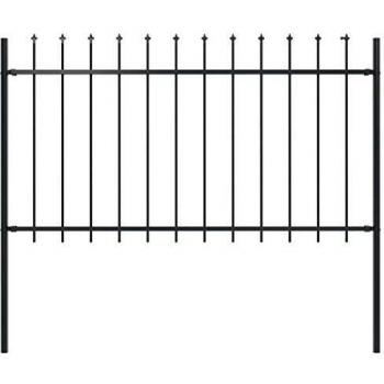 vidaXL Valla de jard¨ªn con puntas de lanza acero negro 1,7x1 m