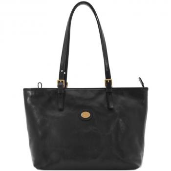 The Bridge Women's Handbag Black SS22, One Size Black Leather Shopper Bag