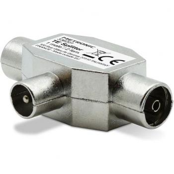 Repartidor TV en 'Te' Blindado Metálico 1 Macho/2 Hembra 9,52 mm