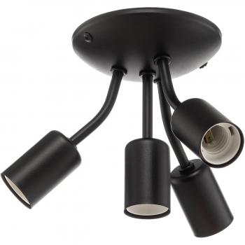Plafón de casquillo Go, 4 luces, negro - Lamkur Lighting