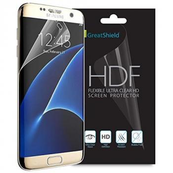 Samsung Galaxy S7 Edge Protector de Pantalla, GreatShield [Ultra Clara HD][Cobertura completa][película de TPU | 4H Tecnología] HDF Anti-Burbuja Capa Escudo de silicona para Samsung Galaxy S7 Edge