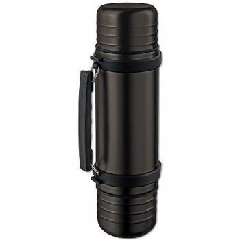 liteXpress Isosteel VA-9562DQAT - Termo de vacío con 2 Vasos enroscables y Sistema de Apertura y Cierre rápido, 1 L, Acero Inoxidable 18/8, Color Gris