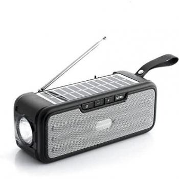 Altavoz Inalámbrico Sunker InnovaGoods con Carga Solar y Linterna LED Negro 7,6x19,3x7 cm