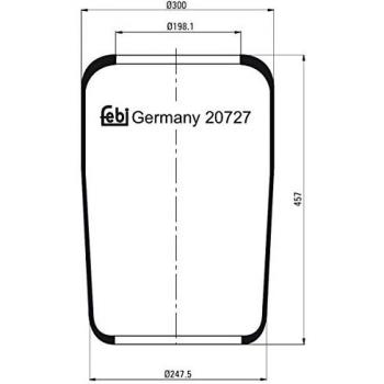 Fuelle de suspensión neumática FEBI BILSTEIN 20727 sin pistón, paquete de uno