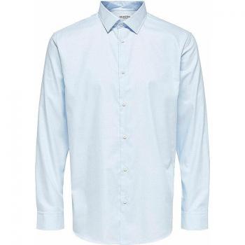 Selected Homme Slim Fit Dress Shirt 100% Cotton Light Blue