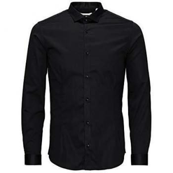 Jack & Jones Jjprparma Shirt L/s Noos Camisa, Schwarz