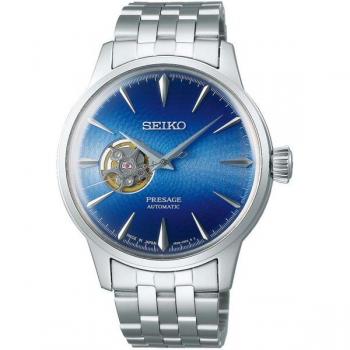 Seiko Presage Cocktail Time Blue Acapulco Open Heart Automatic Men's Watch SSA439J1