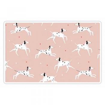 Alfombra de vinilo impermeable para mascotas, Dálmatas rosa 48x75 cm