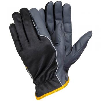 Ejendals 9100 – 8 tamaño 8 Tegera 9100 guantes de piel sintética, color negro/gris/amarillo