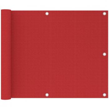 vidaXL Balcony Screen Red 75x600 cm HDPE
