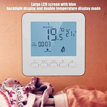 FTVOGUE Pantalla LCD inteligente Termostato de calefacción regulador de temperatura ambiente programable para casa
