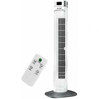Ventilador de Torre V-TAC 55W con Pantalla LED y Control Remoto - SKU 7900