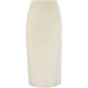 Fabiana Filippi Women's Brushed Mohair Midi Pencil Skirt in White | Size 40 | GND224F843L001