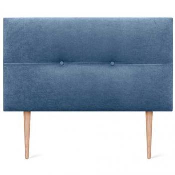 Cabecero Tapizado AQUALINE Pro de Polipiel o Tela Azul 105x105cm con Patas para Camas 80/90/105