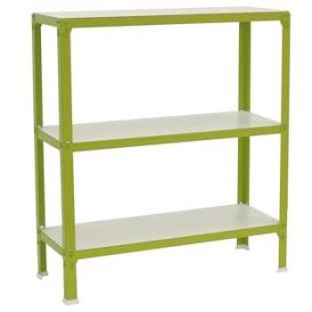 Estantería SimonHome Click Wood Plus 3/300 Verde/Blanco - GGB100209901033 - Simon Rack, Estantería sin tornillos para casa Homeclick con bandejas de madera 3 estantes, 900x