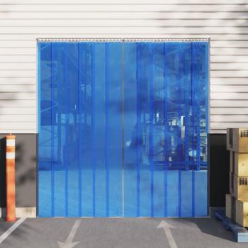 Tira de cortina para puertas PVC rojo 300x2,6 mm 25 m Azul