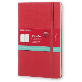 Moleskine Two-Go - Cuaderno, color rojo frambuesa