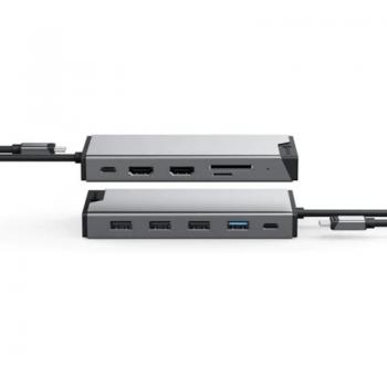 ALOGIC Triple Display USB-C 12-in-1 Mini Docking Station, 2x HDMI, 1x VGA, 100W PD, 2x USB-C, 3x USB-A 2.0, 1x USB-A 3.0, 1x SD/Card Port, RJ45, DisplayLink, Compatible with MacBook/Windows & more.