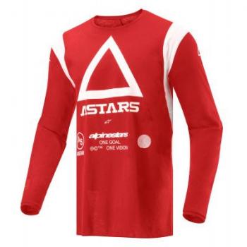 Alpinestars Camiseta de Cross Techdura Rojo Brillante - Maillot de motocross, color rojo, talla L