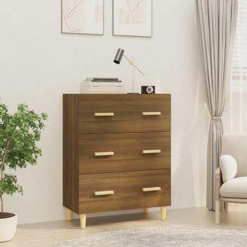 Aparador de Roble Marrón 70x34x90 cm madera multicapa y contrachapada