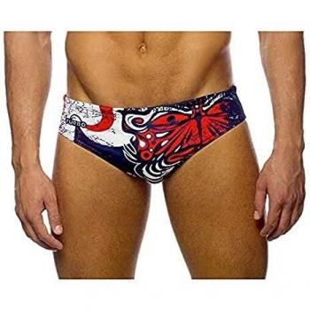 Bañador Slip Turbo Maori Banderas Rojo / Marino 3XL