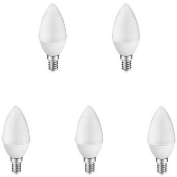 A2BC LED Lighting Pack de Bombillas Alta Potencia Luz Cálida E14, 6 W, Blanco 3000K, 5 Unidades