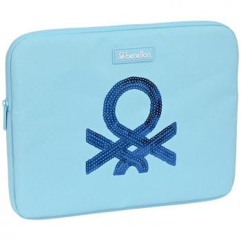 Funda para Portátil 14'' Benetton Sequins Azul Claro 34 x 25 x 2 cm