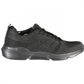 Sergio Tacchini Sleek Black Lace-up Sneakers with Contrast Detailing - EU45/US12