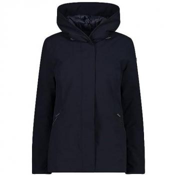 CMP Women's Black Softshell Coat with Zip Hood, Size 36
