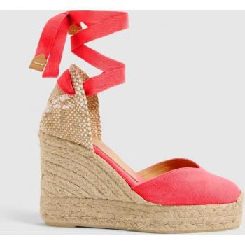 Castañer - Alpargatas Chiara de cuña en algodón orgánico color rojo