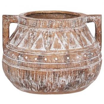 Maceta rústica de magnesio para interior y exterior color marrón Variegatum
