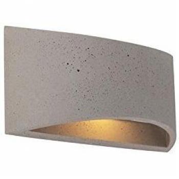 Aplique industrial de hormigón gris Creil, 1 luz, E14, estilo rústico, iluminación interior