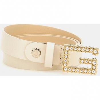 Guess - Cinturón crema con logo