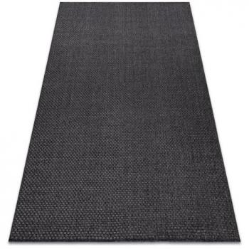 Alfombra Timo 6272 de Sisal para Exterior e Interior, Tejido Plano, Negro, 200x290 cm