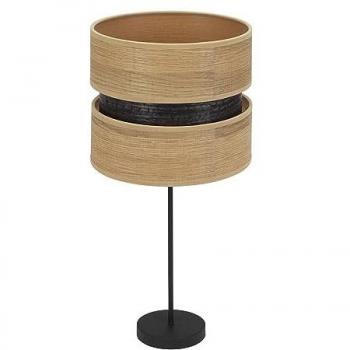 Lámpara de Mesa Sobremesa Alto Colet 1xe27 Negro/Madera Clara 61x30x30 cm - Diseño Elegante FABRILAMP