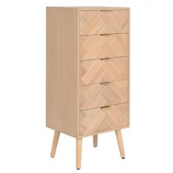 Cajonera Natural de Paulonia y MDF 42x34x101 cm Home ESPRIT