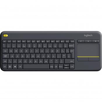 Logitech K400 Teclado Táctil Inalámbrico Plus para TV con un Control Multimedia y Panel Táctil, Teclado HTPC para TV conectada a PC, Windows, Android, Chrome OS, Portátil, QWERTY Español - Negro