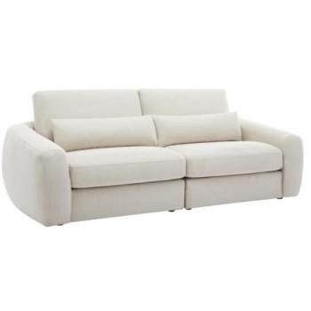 Sofá de 3 plazas en tela beige Gusana