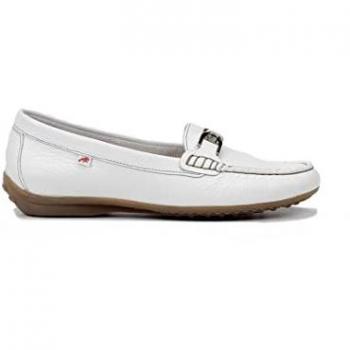 Mocasines Mujer Fluchos Bruni Floter F0804 - Blanco - Zapato de Piel - Cierre con Mocasín - Suela de Goma - Talla 39